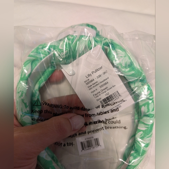Lilly Pulitzer Slim Knotted Headband - Fauna Green- NWT - Picture 2 of 3
